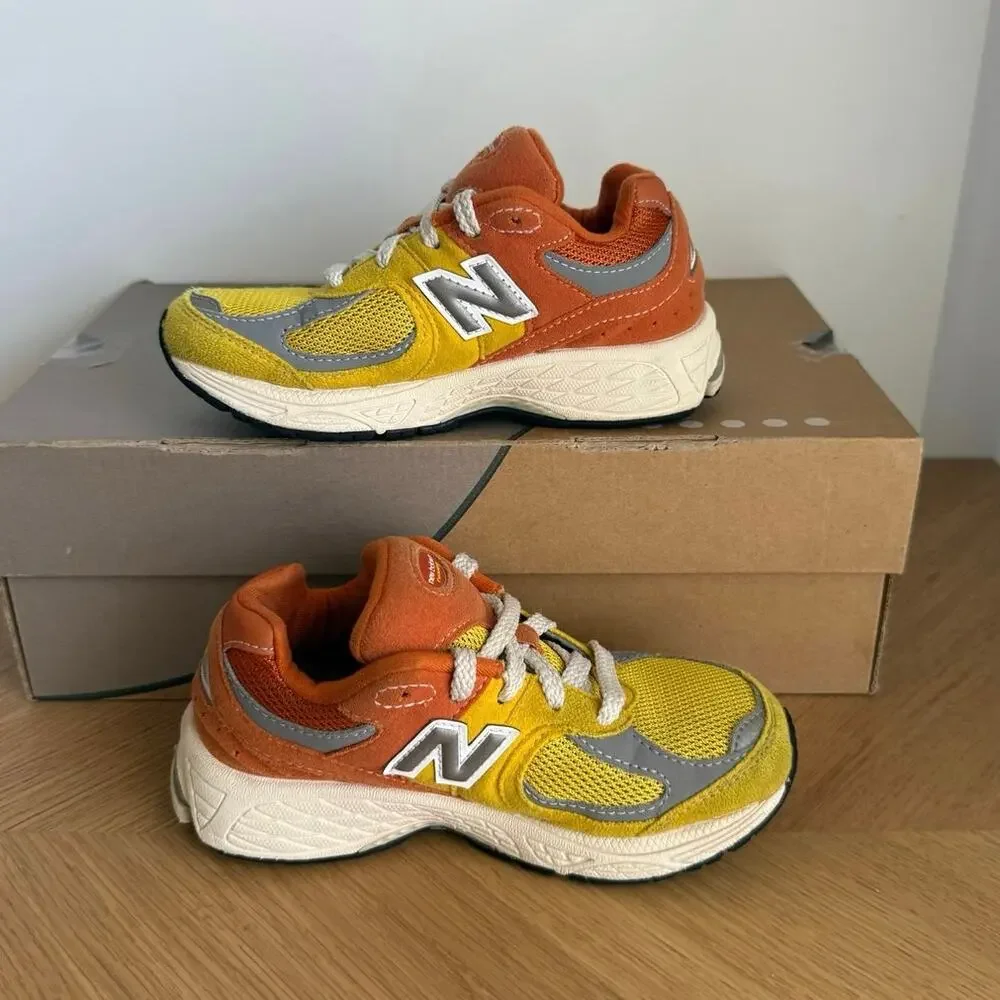 New Balance 2002 R Yellow/Orange Kids Sneakers - SZ 12 C